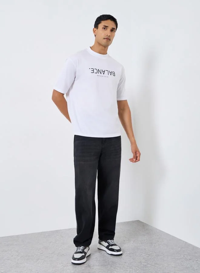 Men Black Dark Wash Loose Fit Jeans